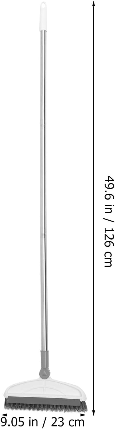 VILLCASE Long Handle Floor Scrub Brush with Stiff Bristles Gray-White 126cm Floor Brush for Bathroom Tile Crevice Cleaning and Shower Grout Scrubber