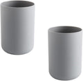 Round Plastic Toothbrush Cups, Couples Toothbrush Cups, Creative Household Toothbrush Cups, Simple wash Cups and mouthwash Cups. (Gray & Gray)
