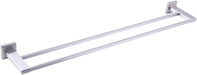 GERZWY 36-Inch Bath Towel Bar Modern Square Style Bathroom Double Towel Bar SUS 304 Stainless Steel Wall Mount Brushed Finish JG1902C92-LS