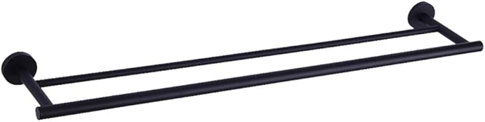 GERZWY 30-Inch Bathroom Double Towel Bar SUS 304 Stainless Steel Bath Towel Bar Matte Black Modern Style Wall Mount AG1102C75-BK