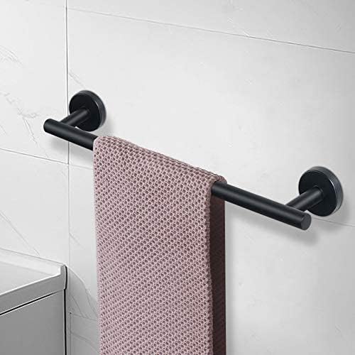 NearMoon Bath Towel Bar, Thicken Stainless Steel Shower Towel Rack Holder Wall Mounted for Bathroom, 18-lnch Overall Length-16-lnch Usable Hanging Space (2 Pack, Matte Black)