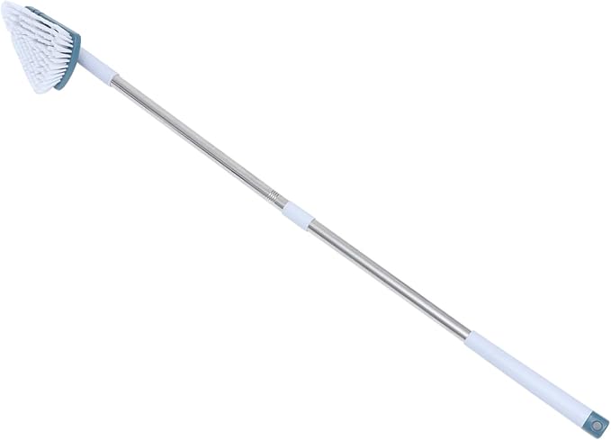 Premium Hard Bristle Floor Brush with Long Handle for Bathroom and Kitchen Cleaning Abs and Stainless Steel Construction Practical Swivel Mechanism for Corners and Grout Lines