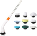 Cordless Electric Cleaner Brush IPX8 Waterproof, Bathroom, Kitchen, House Floor Cleaning Brush with Replaceable Brush Heads Adjustable Extension Handle Powerful Cleaning Brush