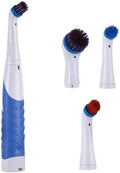 Reveal Power Scrubber Electric Cleaning Brush with 4 Brush Heads for Tub Kitchen Blue