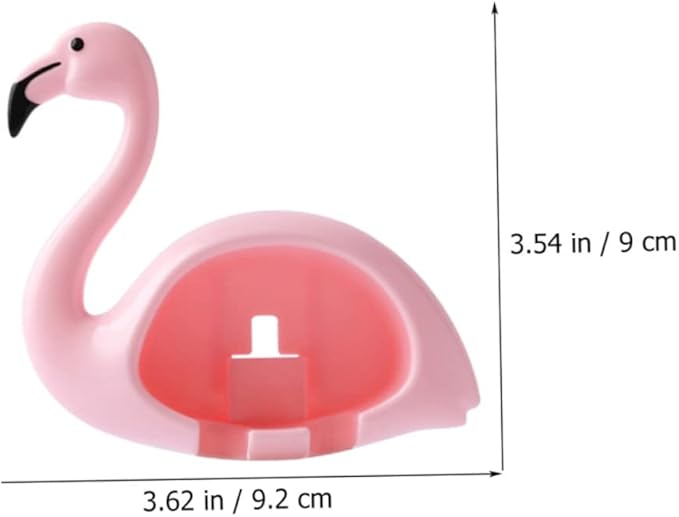 Unomor 2pcs Flamingo Toothbrush Holder Wall Mounted Electric Brush Organizer Punch Installation Cute Cartoon Design for Bathroom Storage and Family Use