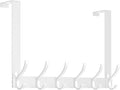 Over The Door Hooks - NO NAIL over door hanger holder,NO ASSEMBLY REQUIRED large over the door towel rack with 12 hooks, heavy duty hooks for bathroom,bedroom,kitchen,hanging towels,coats (White)
