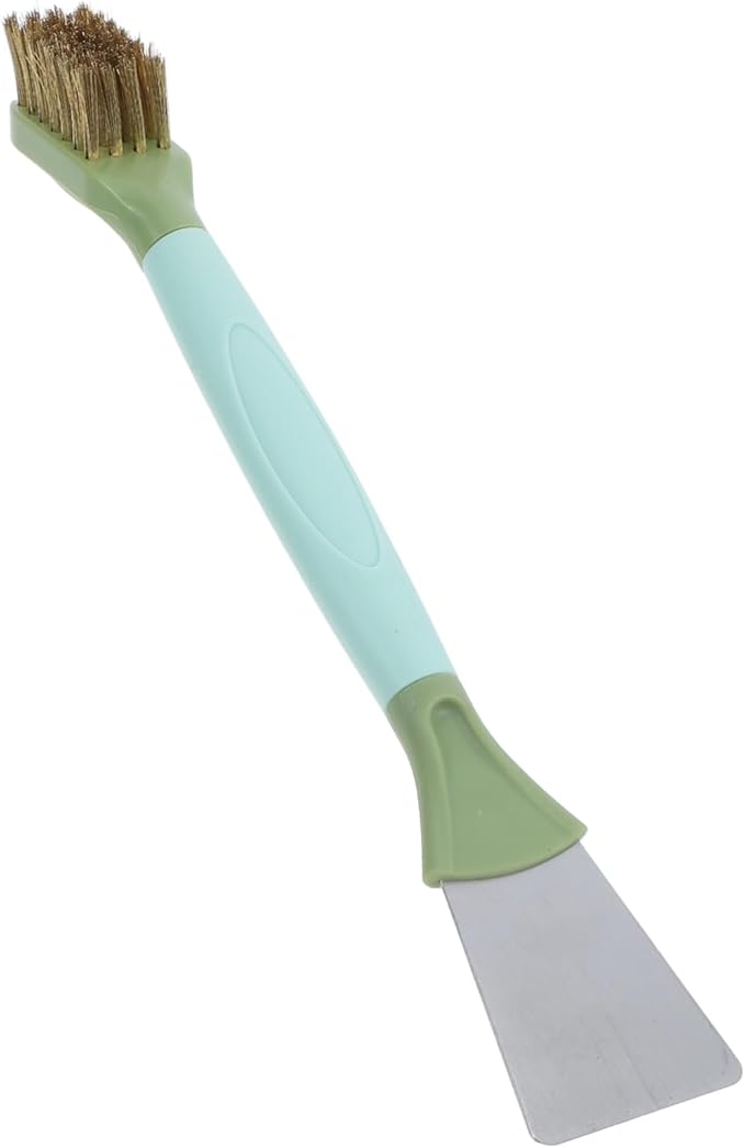 VOSAREA Crevice Cleaning Brush Set Dual Head Grout Brush with Stiff Bristles for Bathroom and Cleaning Ergonomic Handle for Comfortable Grip Green