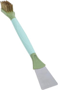VOSAREA Crevice Cleaning Brush Set Dual Head Grout Brush with Stiff Bristles for Bathroom and Cleaning Ergonomic Handle for Comfortable Grip Green