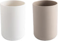 Bathroom Plastic Toothbrush Cup, Tumbler for Home Bathroom Toothbrush Holder, Unbreakable Dishwasher Safe, Reusable and Sturdy Drinking Cup, 11 OZ (White&Brown)