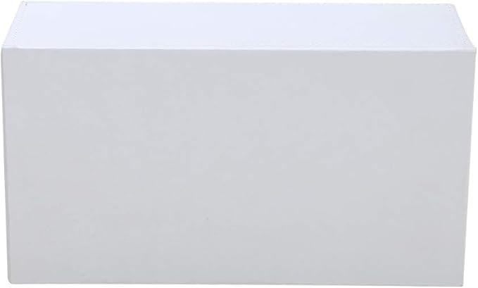 KINGFOM Rectangular PU Leather Tissue Box Cover - Facial Tissue Paper Napkin Holder for Bathroom, Home, Office, Car Automotive Decoration with Magnetic Bottom(White)