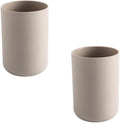 Round Plastic Toothbrush Cup Couple Mug Creative Household Toothbrush Holder Simple wash Cup mouthwash Cups. (Brown & Brown)