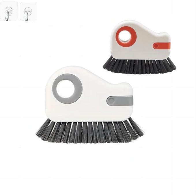 2 in 1 Groove Cleaning Brush Window Track Cleaning Tools,2 PCS Multi-Function Hard Bristle Crevice Cleaning Brushes for Sliding Door,Window Track,Grout Lines,Shower Door Tracks