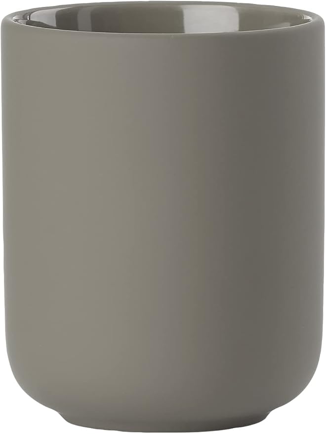 ZONE DENMARK Nova One Toothbrush Mug | Sleek and Modern Bathroom Accessory | Revitalize Your Daily Routine with Scandinavian Elegance and Practicality Unite in This Soft Touch Coating (Beige (Taupe)