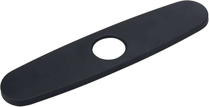 Hole Cover Deck Plate Escutcheon 10 Inch for Bathroom or Kitchen Sink Faucet Single Hole Matte Black Stainless Steel Faucet Deck Plate