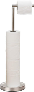 Toilet Paper Holder Stand Bathroom Toilet Paper Storage for 4 Paper Rolls with Heavy Base, Freestanding Toilet Paper Roll Holder (Brushed Nickel)