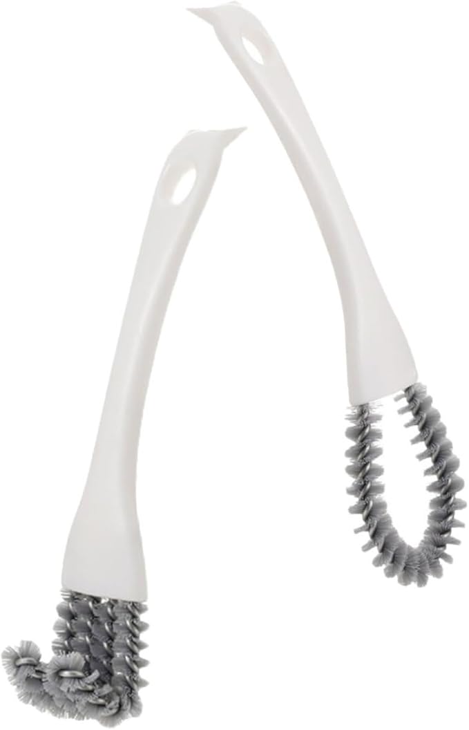 GALPADA Multifunctional Kitchen Cleaning Brush 2pcs Set U-Shaped and Angled Handles Heavy Duty Crevice Scrubber for Stove Grout and Dead Corner Cleaning