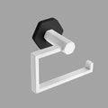 GERZWY SUS 304 Stainless Steel Toilet Paper Holder White & Black Finish, Paper Towel Dispenser Tissue Roll Hanger Wall Mounted