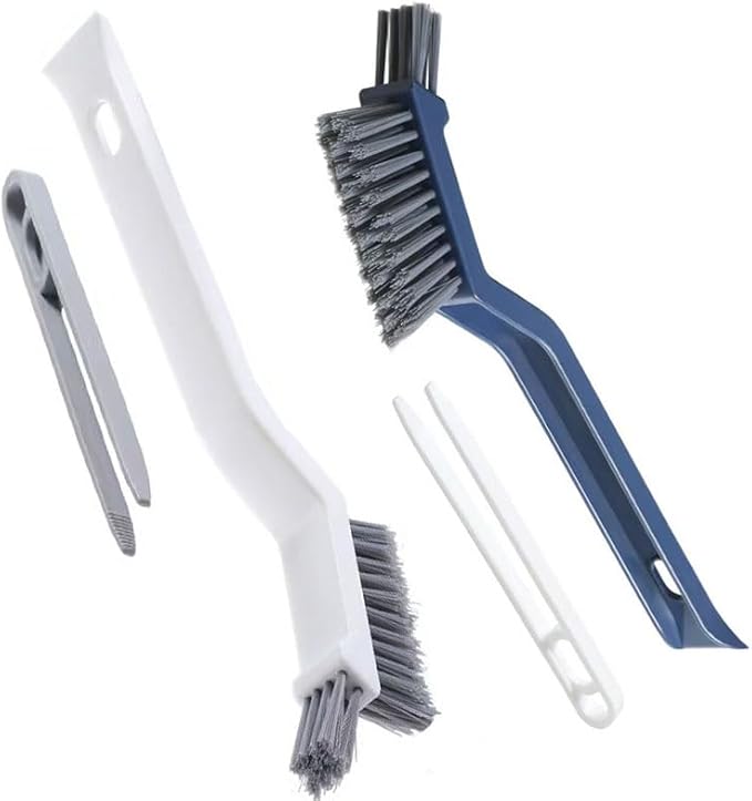 Stiff Bristle Brush,2 Pack Hard Bristle Crevice Cleaning Brush,Cleaning Brush Toilet Rim Corner Crevice and Tile Grout Groove Gap Cleaning Brush for Home, Bathroom, Shower, Small Spaces