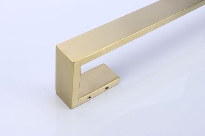 TocTen Bath Towel Rack - Square Base Thicken SUS304 Stainless Steel Towel Bar for Bathroom, Bathroom Bar Accessories Towel Rod Heavy Duty Wall Mounted Towel Holder (Brushed Gold, 16 Inch)