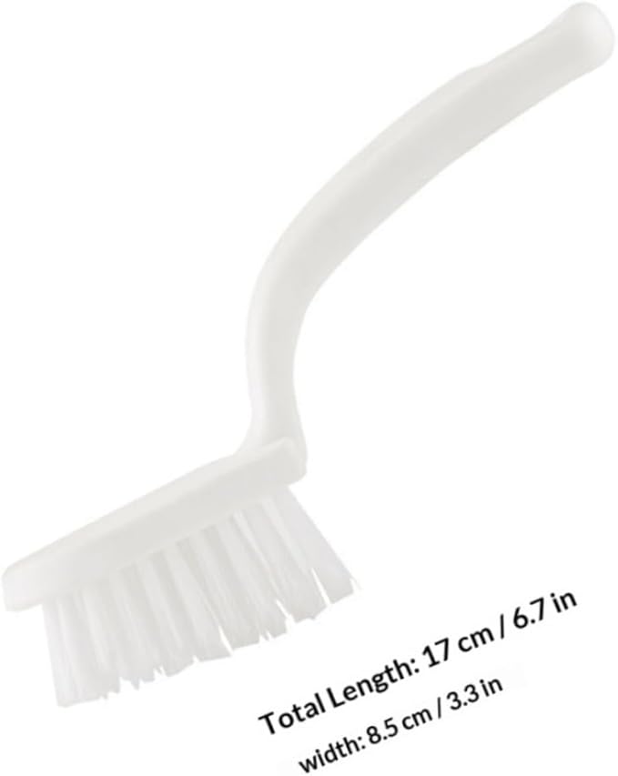 Luxshiny 5pcs Handheld Kitchen Cleaning Brush Set, White Sturdy Bristle Crevice and Groove Brush for Home Cleaning, Window Track and Floor Gap Scrubbing Tool