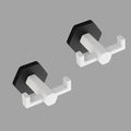 GERZWY White & Black Bathroom Double Towel Hook Stainless Steel Coat/Robe Clothes Hook for Bath Kitchen Modern Hotel Style Wall Mounted 2 Pack