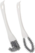 Multifunctional Kitchen Cleaning Brush Set 2pcs, Soft Handheld Crevice Cleaning Brushes with U-Shaped and Angled Designs for Stove, Grill, Window Track, and Bathroom Tight Spaces