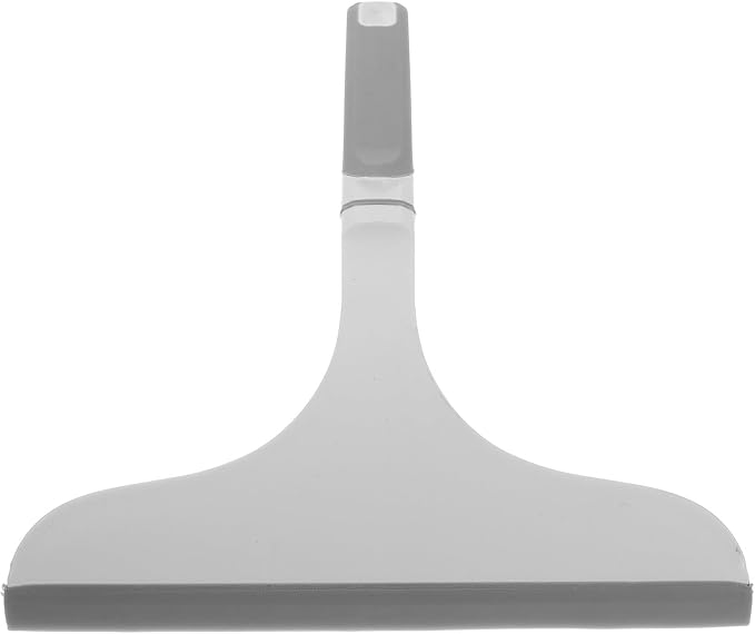 Milisten Shower Squeegee with Flexible Rubber Blade and Curved Handle, Gray-White Window Cleaning Squeegee for Bathroom Glass Doors, Tiles, Mirrors, and Home Use