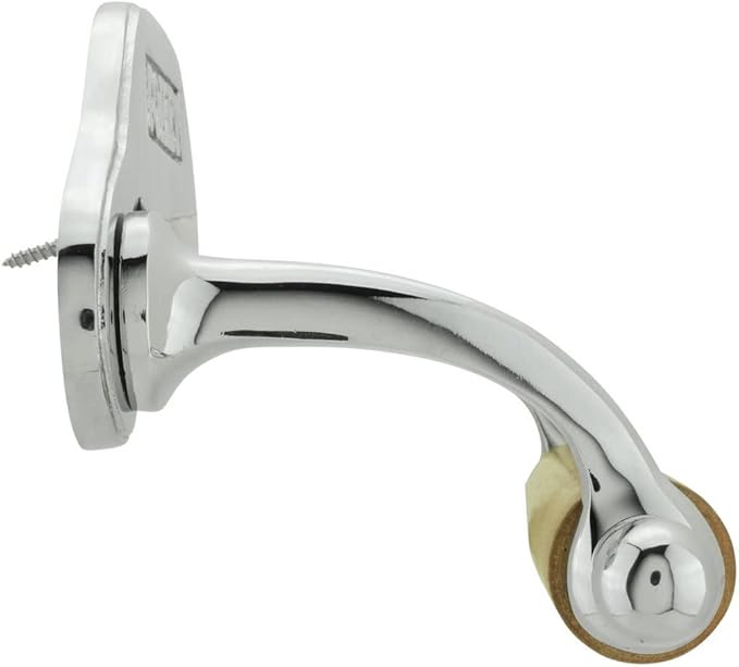 Stylish Wall Mount Toilet Paper Holder 6.5" W Chrome Plated Solid Brass Easy Install Toilet Tissue Paper Holders with Wooden Roll for Bathrooms Includes Hardware Renovators Supply Manufacturing