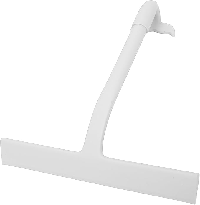 Focket Silicone Shower Squeegee, Builtin Hook Design Multipurpose Window Wiper, Bathroom Glass Scraper with 145 Angled Handle for Shower Doors Tiles and Mirrors (Gray)