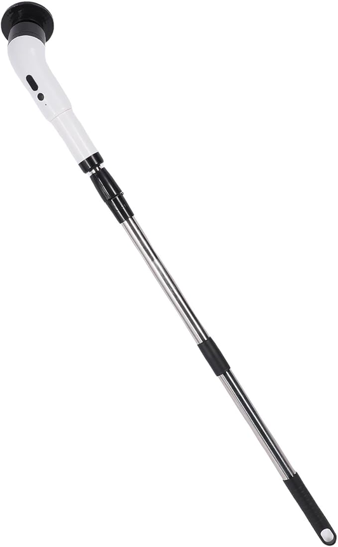 Dioche Electric Cleaning Brush Cordless Scrubber with Adjustable Speed 9 Replaceable Brush Heads Long Handle for Bathroom Kitchen White