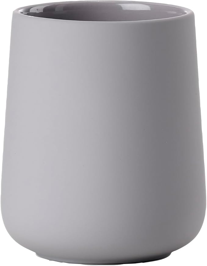 ZONE DENMARK Nova One Toothbrush Cup | Sleek & Durable Modern Bathroom Accessory | Revitalize Your Daily Routine with Scandinavian Elegance and Practicality Unite- (Gull Grey)