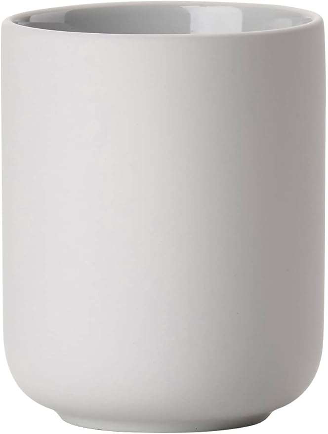 ZONE DENMARK Nova One Toothbrush Mug | Sleek and Modern Bathroom Accessory | Revitalize Your Daily Routine with Scandinavian Elegance and Practicality Unite in This Soft Touch Coating (Soft Grey)