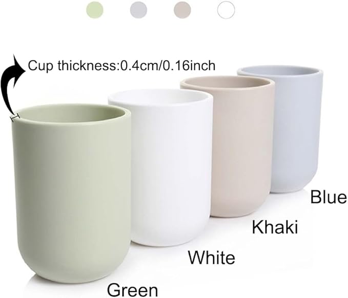 Solid Color mouthwash Cup, Simple Solid Color Toothbrush Cup, Toothbrush Holder 1 Piece, 10 oz (300 ml)(Light Green)