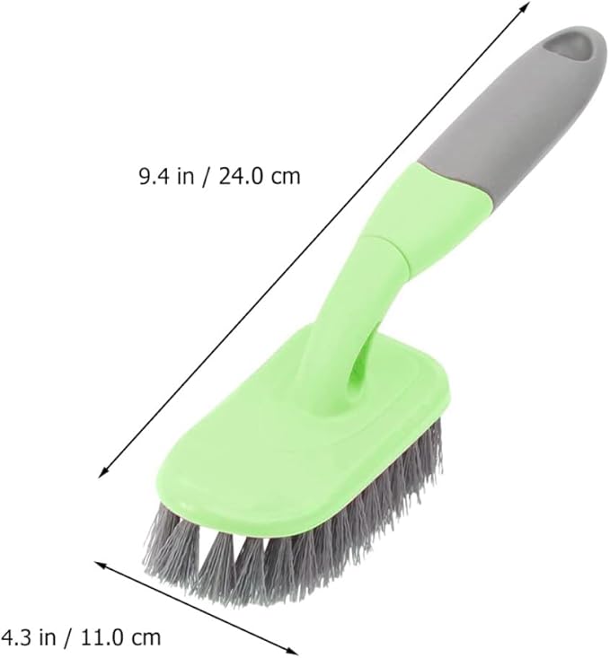 Yellow Long Handle Tile Floor Brush with Stiff Bristles, Deep Cleaning Scrub Brush for Bathroom, Shower, Bathtub, and Kitchen Floor Grooves, Plastic Household Cleaning Tool