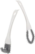 CLISPEED 2pcs Kitchen Cleaning Brush Set Heavy Duty Grout Cleaner and Crevice Scrub Brush U-Shaped and Bent Design for Dead Corner and Stove Grill Cleaning Soft Bristle