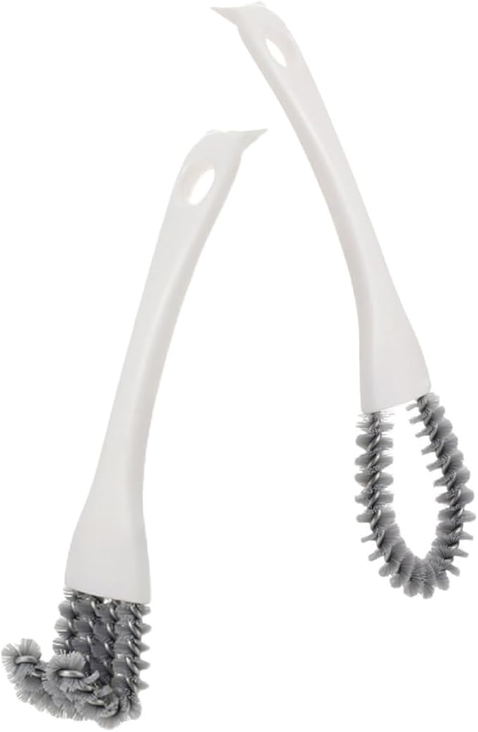 CLISPEED 2pcs Kitchen Cleaning Brush Set Heavy Duty Grout Cleaner and Crevice Scrub Brush U-Shaped and Bent Design for Dead Corner and Stove Grill Cleaning Soft Bristle