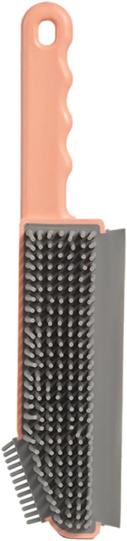 Multi-Function Seam Cleaning Brush 3-in-1 Floor and Countertop Crevice Scrubber with Plastic Bristles for Bathroom and Kitchen Cleaning, Pink