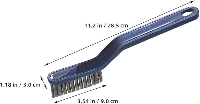 2pcs Crevice Cleaning Brush Set Hard Bristles for Bathroom and Kitchen Small Spaces, Long Handle Scrub Brush for Window Tracks, Faucets, Grout, and Floor Gaps, Blue