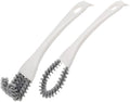 GLEAVI 2pcs Grout Cleaner Grip Brush and Crevice Cleaning Brush Tool Set Stiff Bristle for Window Tracks Stove and BBQ Grill Cleaning Household Multi-use Tight Area Cleaner