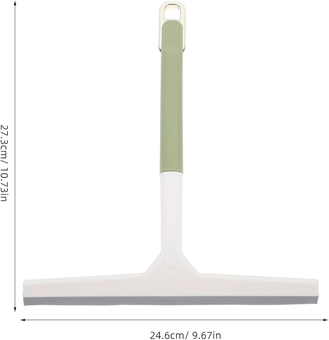 Glass Shower Door Squeegee for Glass Cleaning, Wide Household Water Scraper with Soft Handle, Light Green Bathroom Window Wiper Tool for Shower and Car Windshield