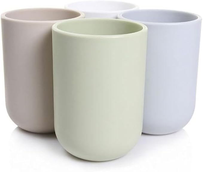 Solid Color mouthwash Cup, Simple Solid Color Toothbrush Cup, Toothbrush Holder 1 Piece, 10 oz (300 ml)(Light Green)