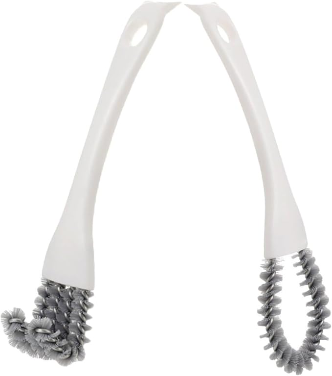 TEHAUX Multi-Functional Kitchen Cleaning Brush Set 2pcs U-Shaped and Angled Crevice Scrub Brushes Heavy Duty Handheld Scrubbers for Stove, Grill, Window Track, and Bathroom Tight Spaces