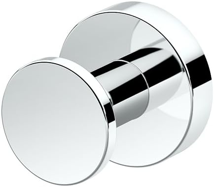 Gatco 4635 Glam Single Robe Hook, Chrome / Wall Mounted 2" Robe and Towel Hook for Bathroom