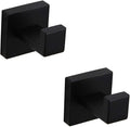 GERZWY Bathroom Matte Black Coat Hook SUS 304 Stainless Steel Single Towel/Robe Clothes Hook for Bath Modern Style Wall Mounted 2 Pack FG1607-2BK