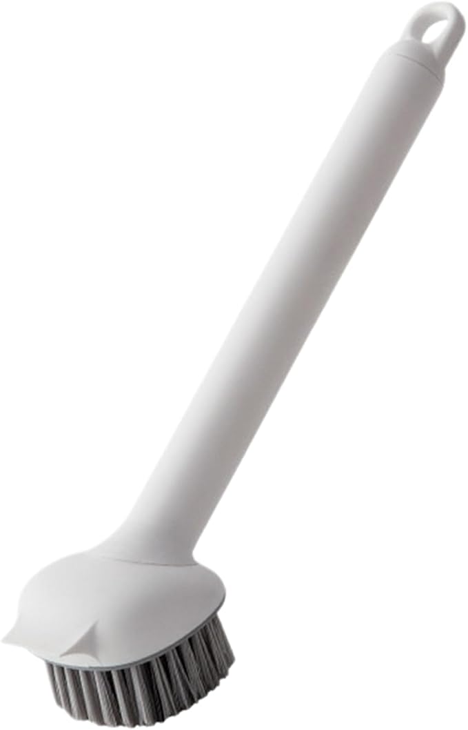 Pot Brush, 360-Degree Rotatable Head, 28.5x6.5cm, Long Handle Scrub Brush, Pan Cleaning Tool, Heavy-Duty Bristles, for Toilet Bathroom Shower Sink Skillet Grout Tile Stove Tub Home
