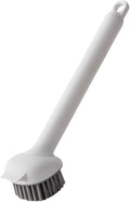 Pot Brush, 360-Degree Rotatable Head, 28.5x6.5cm, Long Handle Scrub Brush, Pan Cleaning Tool, Heavy-Duty Bristles, for Toilet Bathroom Shower Sink Skillet Grout Tile Stove Tub Home