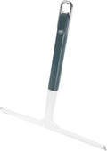 Wide Green Shower Squeegee for Bathroom Glass Doors and Car Windshields, Handheld Window Cleaning Tool with Sturdy Blade for Home and Car Windshield Maintenance