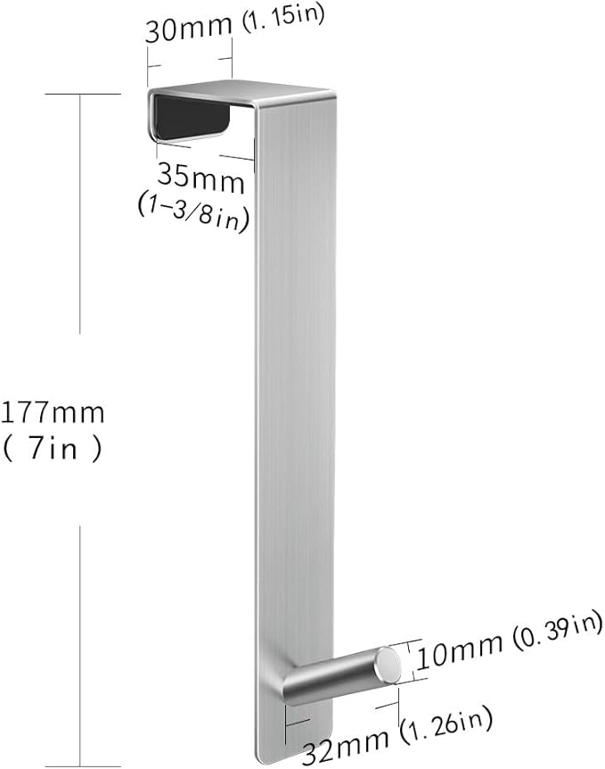 ARTOYS Over The Door Hooks (4 Pack) - Fits 1-3/8" Thin Doors - 304 Stainless Steel - 50Lbs Capacity - Tool-Free or Screw-in Mount