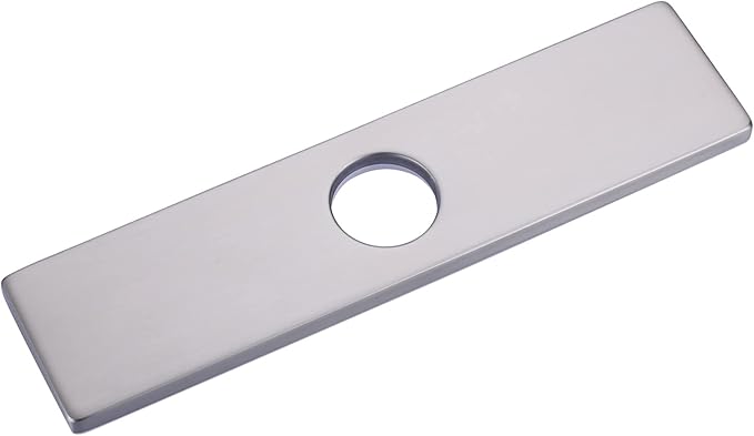 10" Sink Faucet Hole Cover Deck Plate for Bathroom & Kitchen Vanity Sink, Faucet Brushed Nickel Escutcheon Plate Stainless Steel Outside Faucet Cover Cap Rectangle Mixer Tap