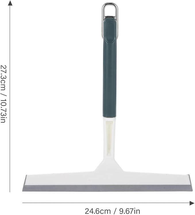 DOITOOL Wide Plastic Shower Squeegee for Glass Door and Car Windshield Cleaning, Handheld Bathroom Scraper with Ergonomic Handle, Dark Green for Home and Travel Use